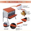 3/ 4 Hole Metal Chicken Nesting Box with Removable Roll-Out Tray Easy Egg Collection & Clean Galvanized Steel Laying Box, for Backyard Coop Orange - 2 of 4