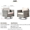 XIZZI Outdoor Rocking Chair 360 Degrees Swivel, Patio Bistro Set of 2, PE Rattan All Weather Outside Rocker Chair for Porch, Garden and Terrace - 3 of 4