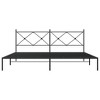 vidaXL Metal Bed Frame without Mattress with Headboard Black 76"x79.9" - 4 of 4