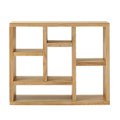 Vynxaria Open Cube Bookshelf with 7 Storage Spaces and Freestanding Design