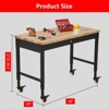 CuisinSmart 48''x24'' Adjustable Rolling Workbench, Heavy Duty Work Bench with Power Outlets, Lights, Storage Drawer, Pedboard, 30 Hooks - 4 of 4