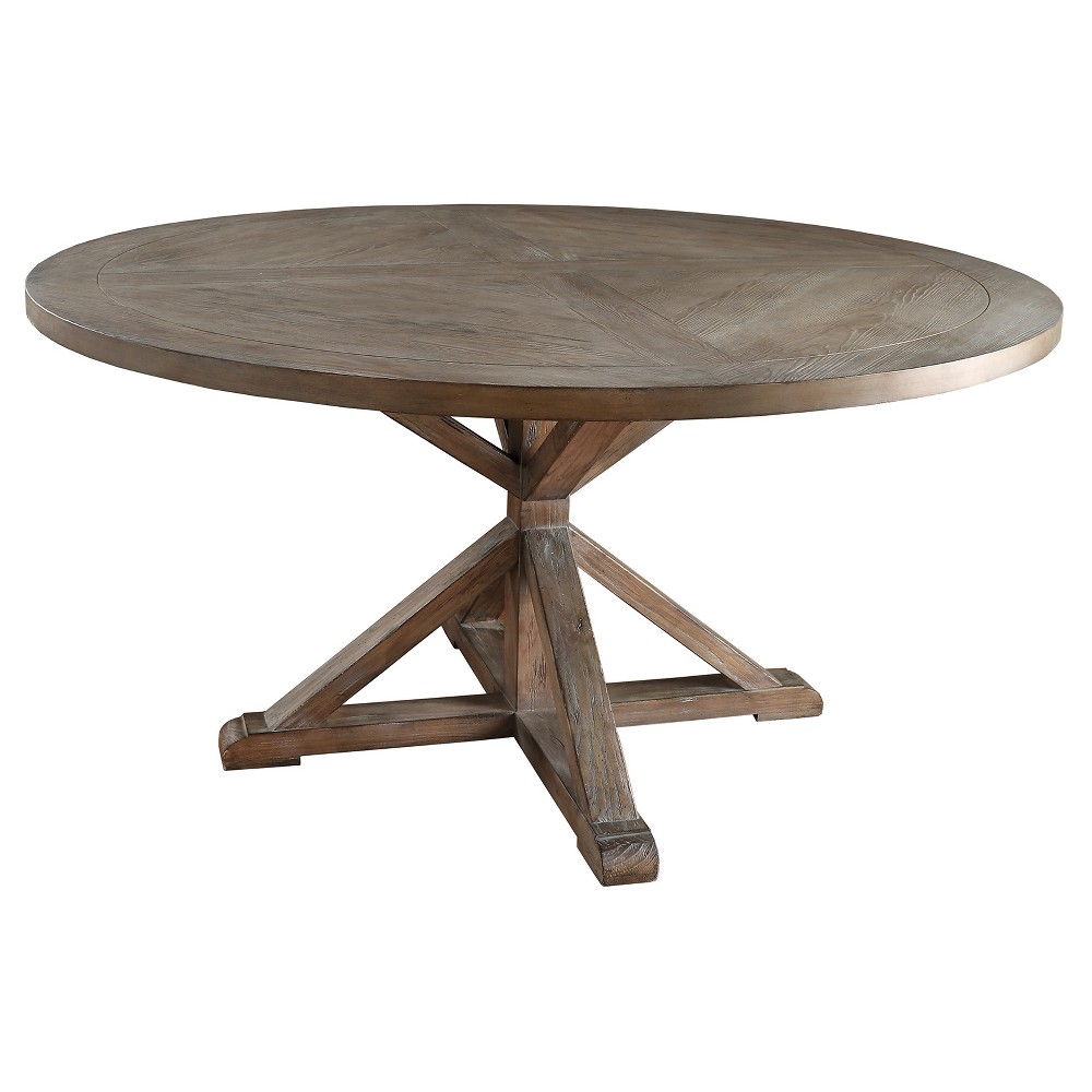 Photos - Dining Table Sierra Round  Wood Brown - Inspire Q