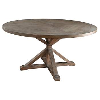 Sierra Round Dining Table Wood Brown - Inspire Q