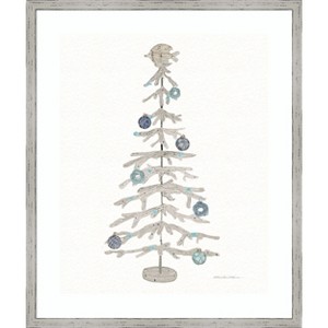 Amanti Art Decorative Coastal Holiday Tree IV by Kathleen Parr McKenna Wood Framed Wall Art Print 21 in. x 25 in. - 1 of 4