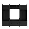 4-In-1 Particle Board Combination Hall Tree Entryway With Bench,Coat Rack And Shoe Storage,For Hallways,Living Room-Cuddlewood - 3 of 4
