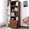 TiramisuBest Bookshelf with Drawers Shelves Modern Display Storage Cabinet Home Office Living Room Study - 3 of 4