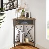 VECELO Small Corner Table with Storage Cabinet Table, 3-Tier Display Shelves, 2 Doors - 3 of 4