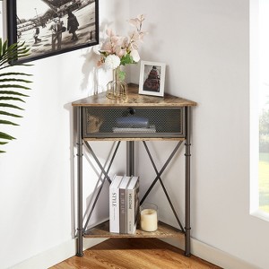 VECELO 3 Tier Corner Cabinet with Drawer and Storage Shelves - 1 of 4