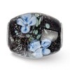 Black Bow Jewelry Fenton Sterling Silver Hydrangeas By Moonlight Glass Bead Charm - 3 of 4