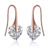 Guili Sterling Silver Heart Cubic Zirconia Earrings in White, 14K Yellow Gold, or Rose Gold Plating for a Romantic, Chic, and Elegant Look - 3 of 3