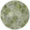 Green And Ivory Abstract Washable Indoor Outdoor Area Rug - 4 of 4