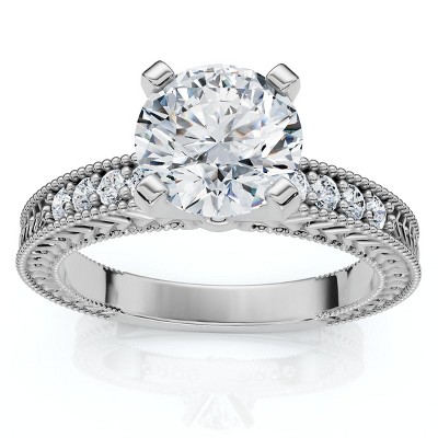 Pompeii3 Certified 1.60Ct Vintage Diamond Engagement Ring 14k Gold or Platinum Lab Created