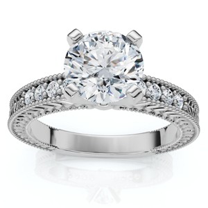 Pompeii3 Certified 1.60Ct Vintage Diamond Engagement Ring 14k Gold or Platinum Lab Created - 1 of 4