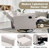 Linen Recliner Rocker Chair with Swivel Glider, Soft Upholstery and Extra Tall Backrest for Living Room - 3 of 4