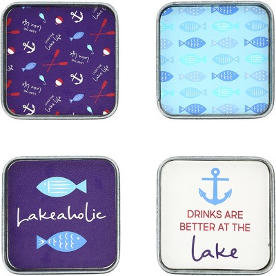 Pavilion Gift Company - Lake - 4" Coaster Set (4 Piece) - Coasters