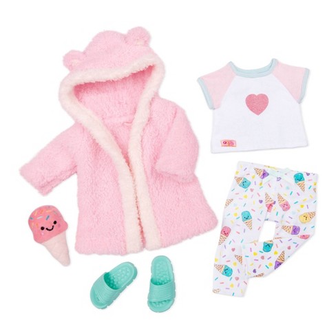18-inch Doll Clothes - Heart Pajamas/PJs with Teddy Bear - fits