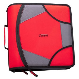 Case-it The King Sized Zip Tab Zipper Binder - 4 Inch D-Rings - 5 Subject File Folder - Multiple Pockets - 800 Sheet Capacity - 1 of 3