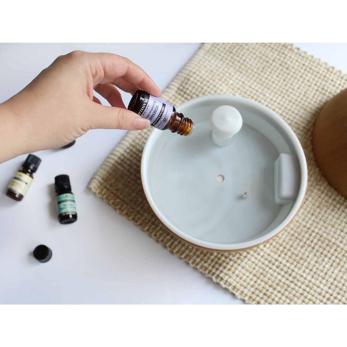 Plantlife Barrel Diffuser - Ultrasonic Essential Oil Mist Diffuser for Aromatherapy - 350ml Reservoir - thumbnail 2