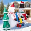 8FT Christmas Inflatable Decoration Inflatable Snowman Family with JOY and Xmas Tree Blow Up Yard Decorations for Holiday Party Front Yard Lawn Garden - 2 of 4