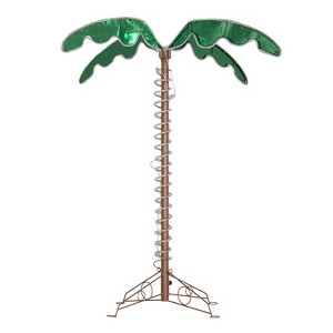 FONTOI 4ft Coconut Tree Decorative Garden Tree Tropical Palm Style Outdoor Decor for Patio Backyard Poolside Party Home, Green, 26.77"*10.24"*5.12" - 1 of 4