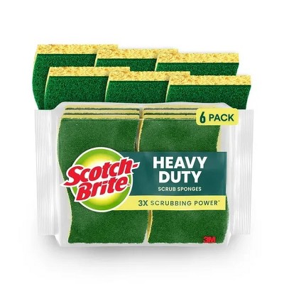 Racxily Heavy Duty Scrub Sponge, 6-Pack, 3X Scrubbing Power, Multi Functional Cleaning Sponge, Recycled Material, Dishwasher Safe