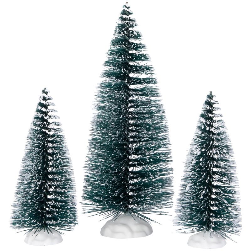 Northlight 9-Piece Bottle Brush Pine Christmas Village Trees, 2 of 5