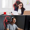 Costway Gaming Desk&Massage Gaming Chair Set w/ Footrest Monitor Shelf Power Strip Red - 4 of 4