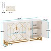 Resenkos Sideboard Buffet, Kitchen Storage Cabinet,59" Modern Sideboard Buffet Kitchen Storage Cabinet with Doors,White - 2 of 4
