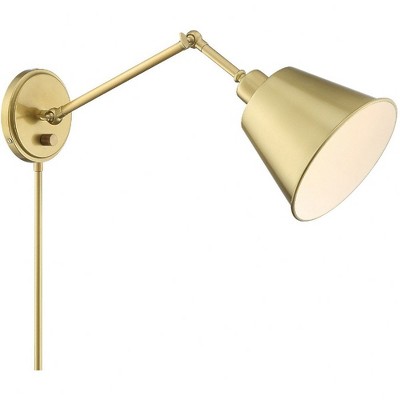 Aged Brass Adjustable Arm Dimmable Wall Sconce