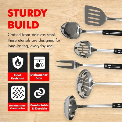 CHEF CRAFT 6 Piece Heavy Duty Stainless Steel Kitchen Tool and Utensil Set 1 Set — фото 3