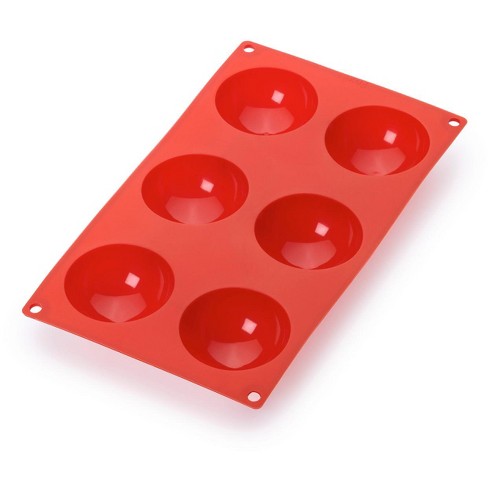 Lekue Silicone 6 Cavity Semi Sphere Baking Mold, Red : Target