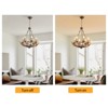 YIYIBYUS Rustic Chandelier with Resin 6 Antlers, Retro Metal Wagon Wheel Vintage Pendant - 3 of 4