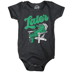 Later Gator Baby Bodysuit Funny Sarcastic Alligator Graphic Novelty Jumper For Infants - Crazy Dog Baby Bodysuit for Animal Lovers - 1 of 4