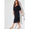 Swimsuits for All Women's Plus Size Crochet Trim Flutter Sleeve Midi Cover Up Dress - 4 of 4