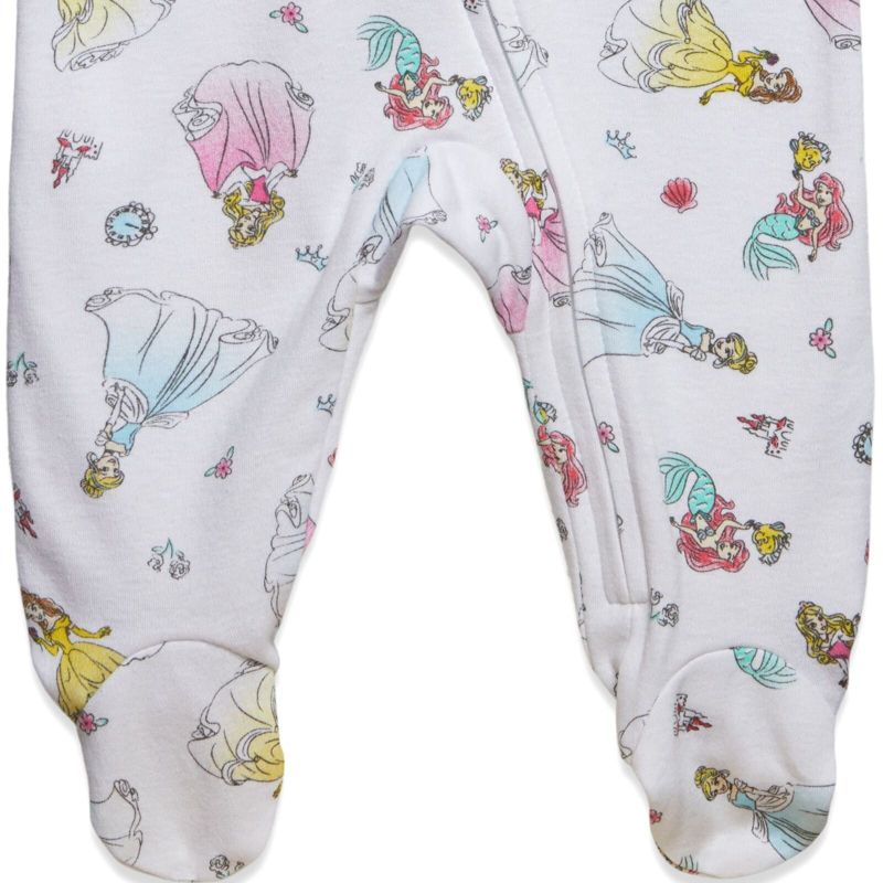 Disney Minnie Mouse Princess Classics Lion King Dumbo Belle Baby Girls 2 Pack Zip Up Sleep N' Plays Newborn to Infant, 4 of 8