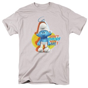 Smurfs Grouchy Dont Smurf With Me! Adult T-Shirt Silver X Large - 1 of 4