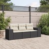 vidaXL Garden Sofa Set Black PE rattan Moderate Adjustable Feet - 2 of 4