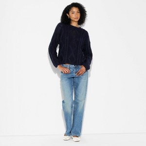 Women's Crewneck Cotton Cable Pullover Sweater - Wild Fable™ - 1 of 3