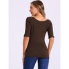 INSPIRE CHIC Women's Half Sleeves Scoop Neck Fitted Layering Soft T-Shirt - 4 of 4