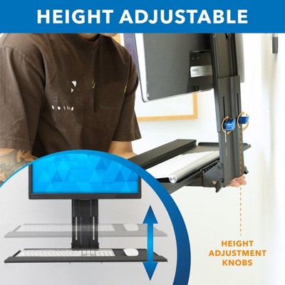 Black Adjustable Wall Mount Monitor and Keyboard Tray
