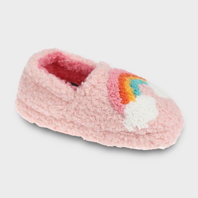Kensie Toddler Girl's Fuzzy Faux Shearling Slippers, Kid's Cute Stuff with Cute Patch - Toddler Girl's Slipper Shoes