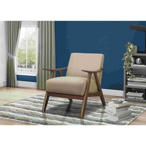 CAVINAS Polyester Accent Chair with Walnut Finish Wood Cushion Backrest,Upholstered Living Room Chairs,Reading Chairs for Living Room - 1 of 4