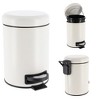 Evideco French Home Goods Soft Close Lid Round Metal Bath Floor Step Trash Can Waste Bin 3-liters-0.8-gal - 4 of 4
