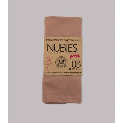 Nubies Essentials Girls' 3pk Cami - Light Brown 