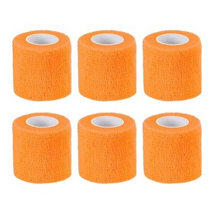 Unique Bargains Self-Adhesive Elastic Breathable Bandage Athletic Tapes 6 Rolls 1" x 177" - 1 of 4