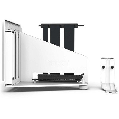 NZXT Matte White Steel Vertical GPU Mounting Kit with PCIe Riser Cable