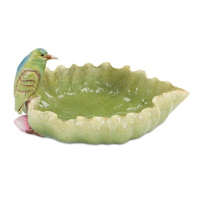 Melrose Stone Leaf Hummingbird Bath 10"L
