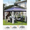 11''X11'' Metal Gazebo, Outdoor Gazebo, with 4 Pieces Mosquito Netting & Zipper Door, Water & UV Resistant - 3 of 4