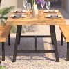 Flash Furniture All Weather Commercial Acacia Wood Top Patio Table with Metal Base-Natural/Black - 4 of 4