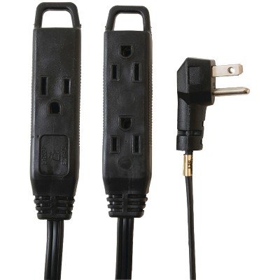 Cordinate 2' 3 Outlets Grounded Extension Cord Gray